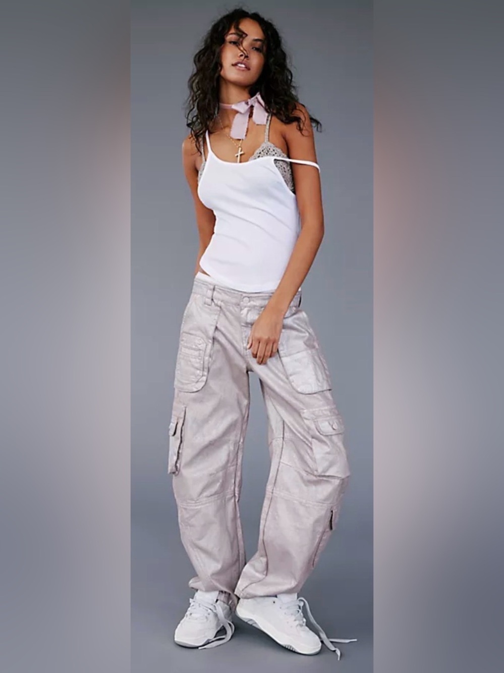 Free people lap of luxury low rise barrel cargo pants NWOT